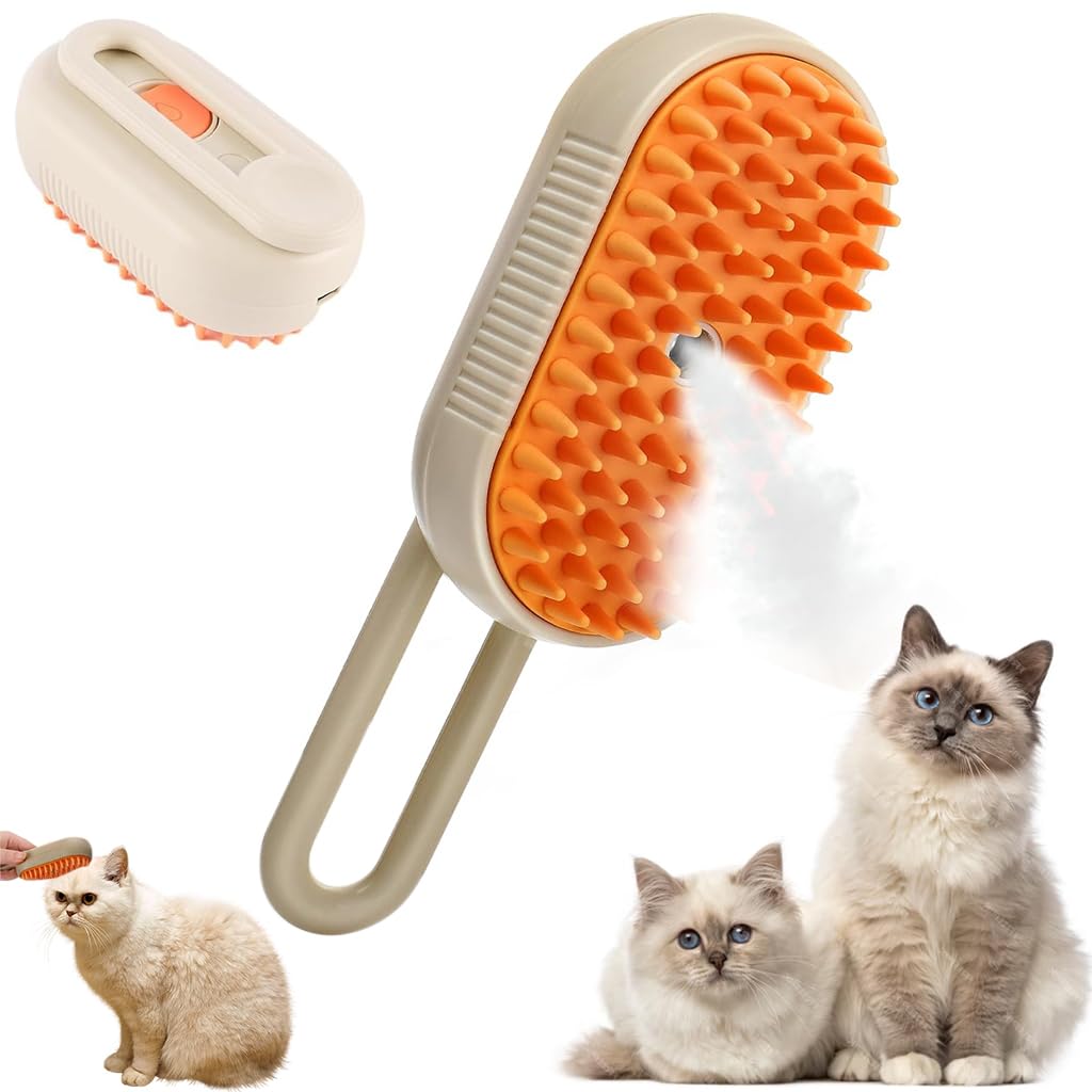 Qpets Electric Pet Steam Hair Brush Bath-free Pet Hair Cleaning Brush Grooming Brush with Rotatable Handle USB Rechargeable 2 in 1 Steam Massage Brush Pet Hair Brush Remove Mat Shedding Qpets Electric Pet Steam Hair Brush Bath-free Pet Hair Cleaning Brush Grooming Brush with Rotatable Handle USB Rechargeable 2 in 1 Steam Massage Brush Pet Hair Brush Remove Mat Shedding